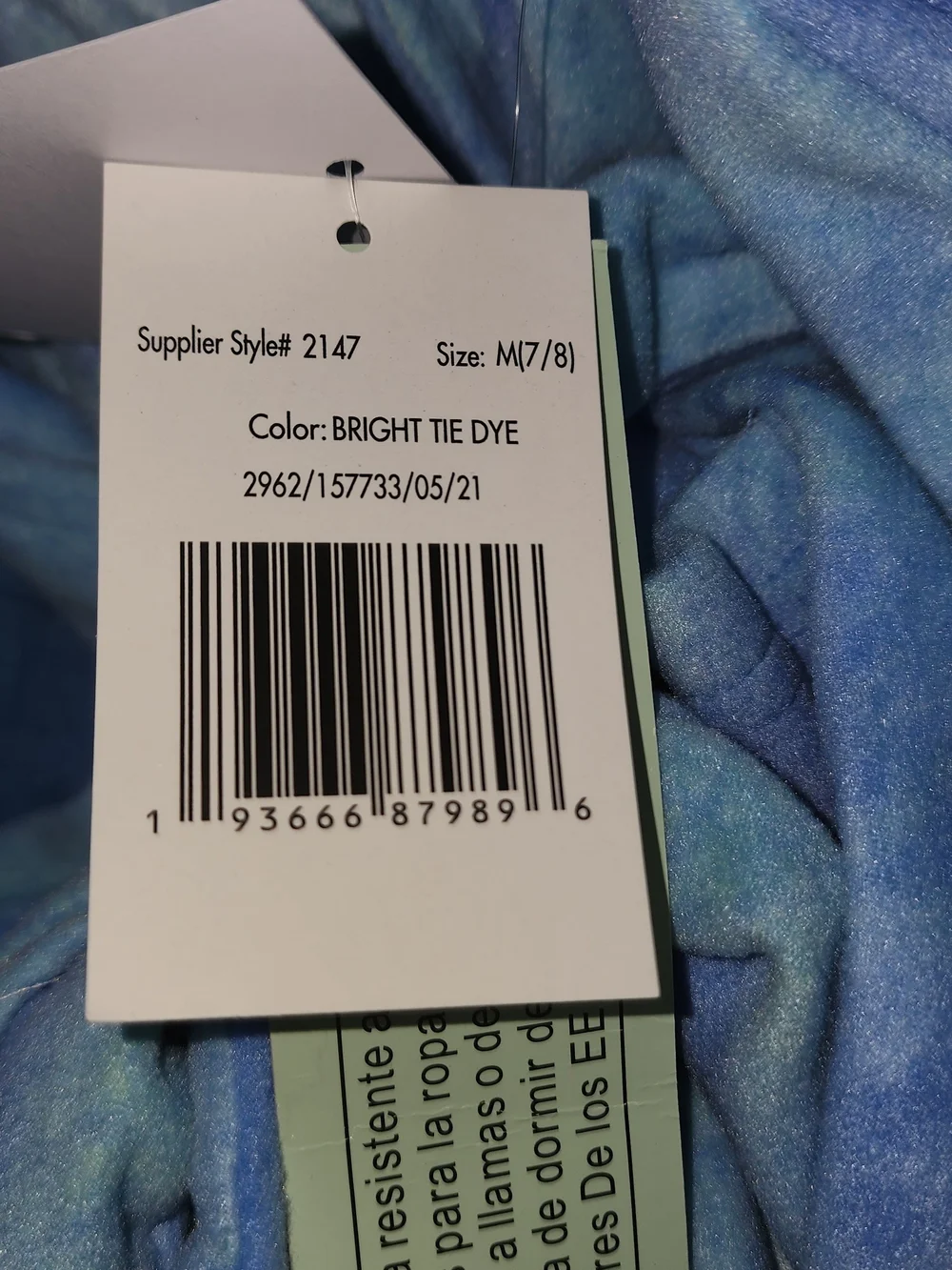 Calvin Klein Plush Tie-Dye Blue Bathrobe Boys/Girls Sz7/8 NWT